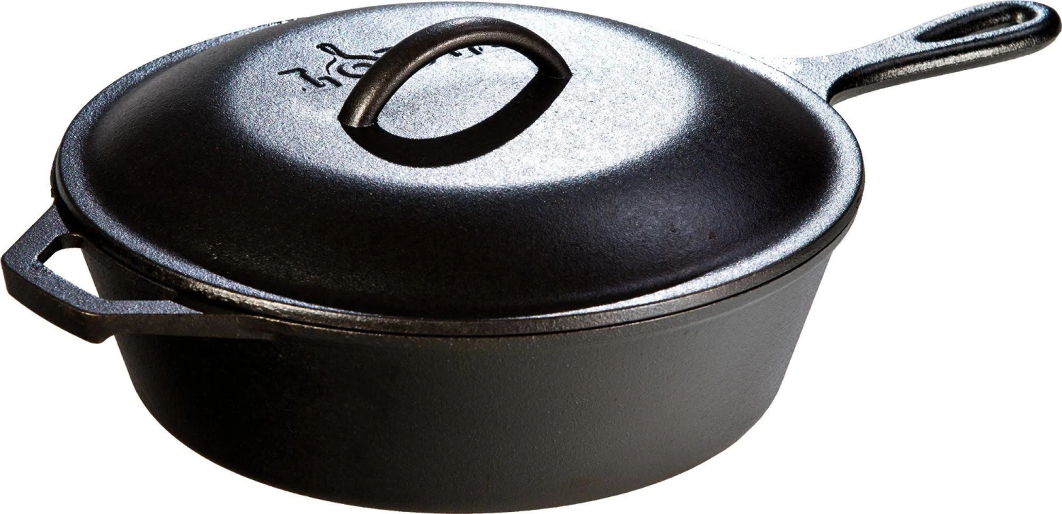 Lodge Cast Iron Covered Deep Skillet, 3.2 Qt. 4 Lodge Cast Iron Covered Deep Skillet, 3.2 Qt. - Image 2