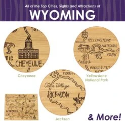 Totally Bamboo - Destination Wyoming Cutting Board -Home Kitchen image 145