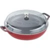 Staub Braiser W/Glass Lid 3.5QT Cherry 2 Staub Braiser W/Glass Lid 3.5QT Cherry -Home Kitchen image 1494