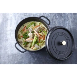 Staub Round Cocotte, 7 Quart, Black -Home Kitchen image 1504