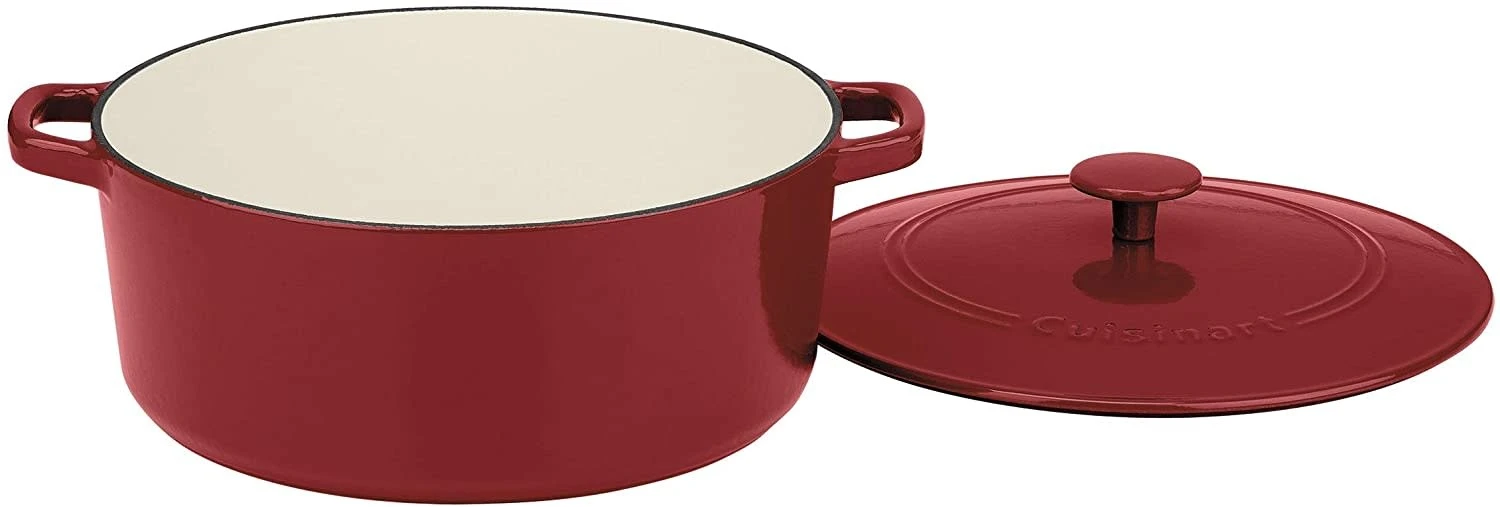 Cuisinart 7 Qt. Cast Iron Covered Casserole Pan 4 Cuisinart 7 Qt. Cast Iron Covered Casserole Pan - Image 2