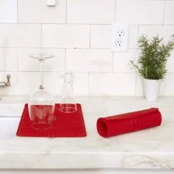 Better Houseware Silicone Drying Mat/Trivet - Red 9 Better Houseware Silicone Drying Mat/Trivet - Red -Home Kitchen image 1710