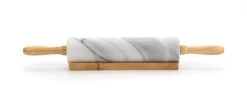 RSVP White Marble Rolling Pin With Stand