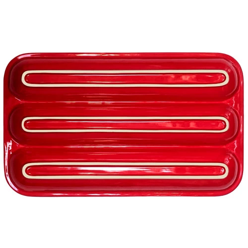 Sassafras Superstone® Baguette Baker - Red Glaze 7 Sassafras Superstone® Baguette Baker - Red Glaze - Image 5