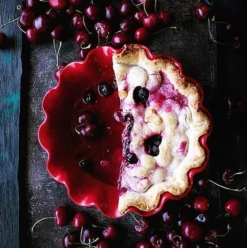 Emile Henry Ruffled Pie Dish - Burgundy -Home Kitchen image 199