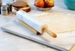 RSVP White Marble Rolling Pin With Stand -Home Kitchen image 215