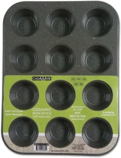 CasaWare Silver Mini Muffin Pan 12 Cup