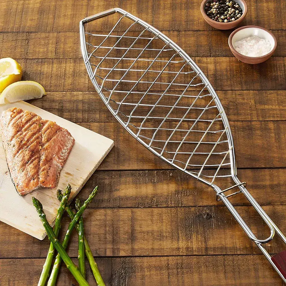 Outset Non-Stick Single Fish Grilling Basket 4 Outset Non-Stick Single Fish Grilling Basket - Image 2