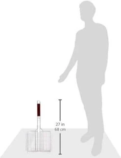 Fox Run Chrome Grill Basket With Rosewood Handle 10 Fox Run Chrome Grill Basket With Rosewood Handle -Home Kitchen image 2432