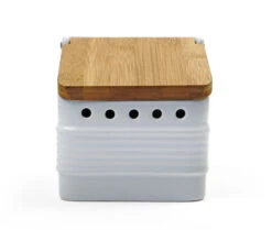 RSVP Stoneware Garlic Keeper - White