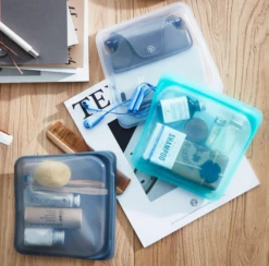 Stasher Silicone Reusable Sandwich Bag: Aqua -Home Kitchen image 298