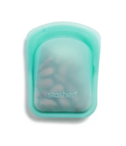 Stasher Silicone Reusable Pocket Bag: 2 Pack Aqua & Clear 9 Stasher Silicone Reusable Pocket Bag: 2 Pack Aqua & Clear -Home Kitchen image 344