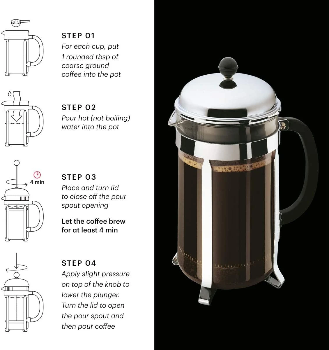 Bodum Chambord French Press 12 Cup, 51 Oz. 4 Bodum Chambord French Press 12 Cup, 51 Oz. - Image 2