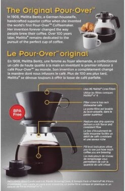 Melitta Pour-Over Coffee Brewer, 10 Cup 6 Melitta Pour-Over Coffee Brewer, 10 Cup -Home Kitchen image 705
