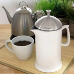 Chantal Ceramic French Press 28 Oz. Soft White -Home Kitchen image 759